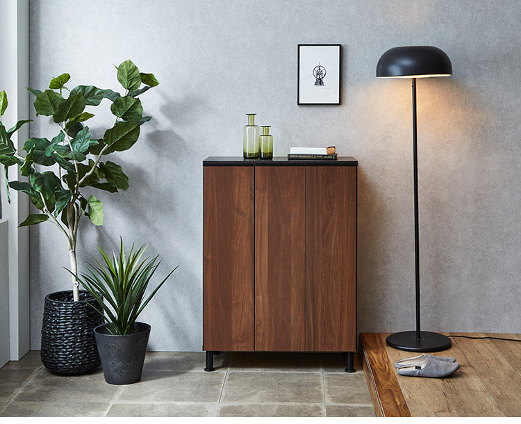 シューズボックス ロータイプ 幅75cm 国産 完成品 奥深 靴箱 下駄箱 シューズラック 玄関 収納 大川家具 おしゃれ 北欧 玄関収納(代引不可)