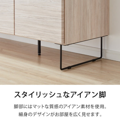 キャビネット 幅160 白 オーク 北欧 木製 おしゃれ カウンター 間仕切り 完成品 国産 背面化粧 ナチュラル 木目 オレフィン 脚付き 収納 チェスト リビング 収納 スチール脚(代引不可)