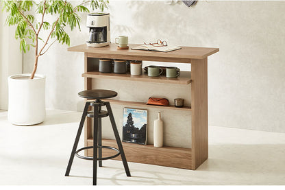 バーカウンター カウンターテーブル T型 幅115cm 高さ93cm キッチンカウンター 食器棚 キッチンボード バーテーブル 台所収納 ラック マルチラック 業務用 レジカウンター 木目調 木製(代引不可)