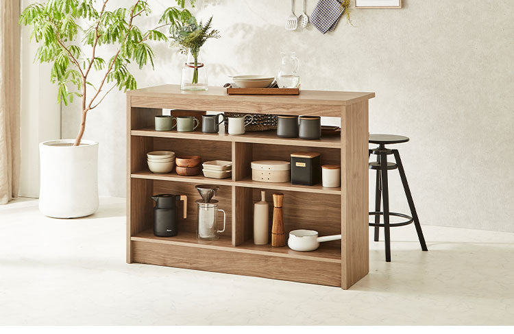 バーカウンター カウンターテーブル I型 幅120cm 高さ93cm キッチンカウンター 食器棚 キッチンボード バーテーブル 台所収納 ラック マルチラック 業務用 レジカウンター 木目調 木製(代引不可)