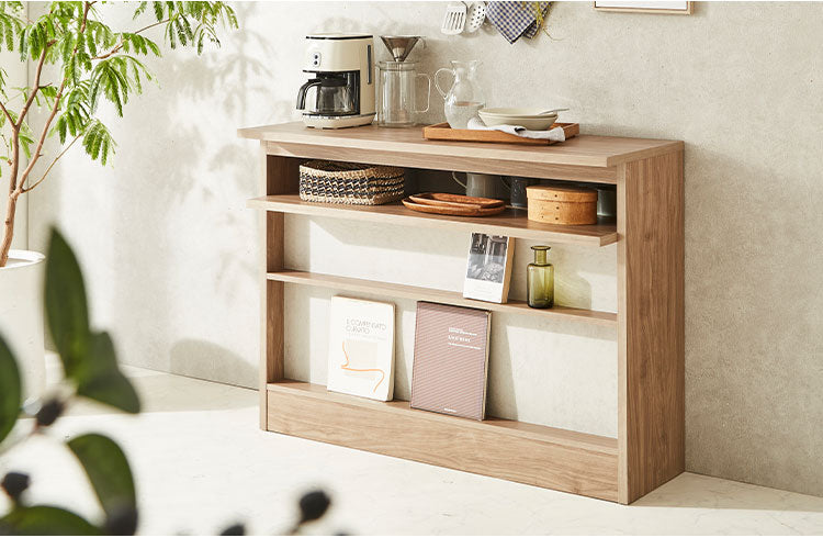 バーカウンター カウンターテーブル I型 幅120cm 高さ93cm キッチンカウンター 食器棚 キッチンボード バーテーブル 台所収納 ラック マルチラック 業務用 レジカウンター 木目調 木製(代引不可)