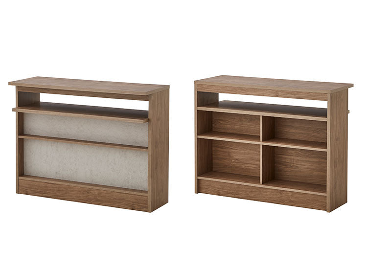 バーカウンター カウンターテーブル I型 幅120cm 高さ93cm キッチンカウンター 食器棚 キッチンボード バーテーブル 台所収納 ラック マルチラック 業務用 レジカウンター 木目調 木製(代引不可)