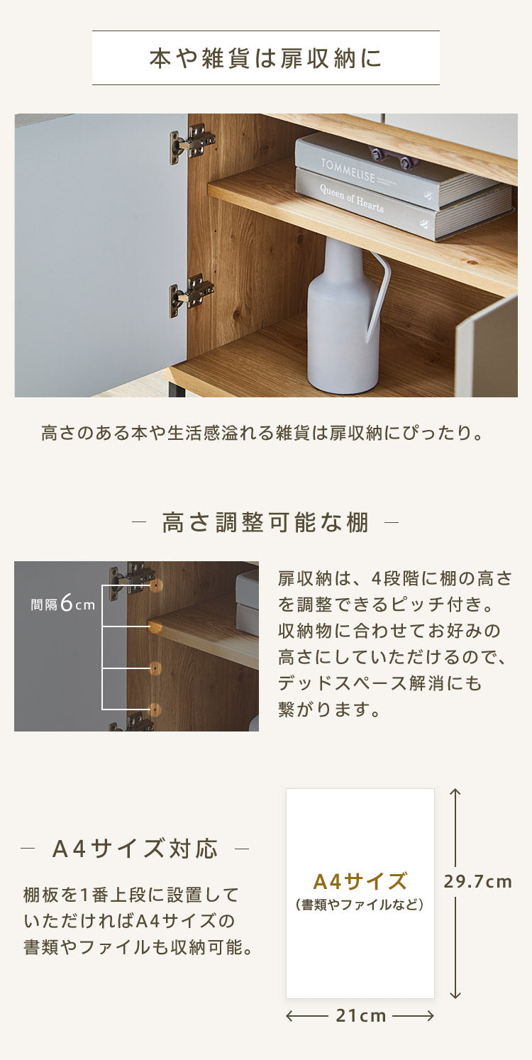 【5%OFF】キャビネット 幅120 完成品 オーク グレー 脚付き サイドボード リビング 収納 ルーターラック モデム収納 ダイニング 大容量 おしゃれ 韓国インテリア ブラック 北欧 ナチュラル PLOM プロム(代引不可)