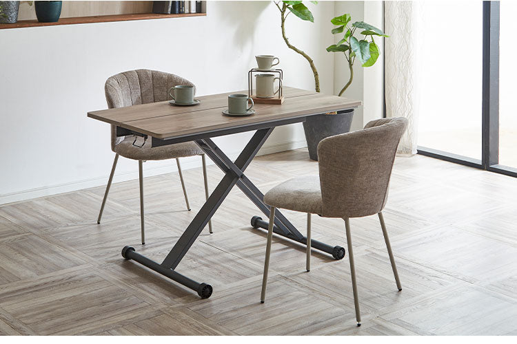 リフトテーブル 昇降式テーブル 幅120cm メラミン天板 高さ調節 ローテーブル 昇降テーブル おしゃれ 北欧 ナチュラル モダン カフェ センターテーブル ワークデスク ダイニング 折りたたみ(代引不可)