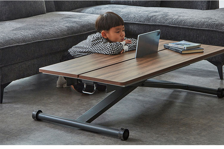 リフトテーブル 昇降式テーブル 幅120cm メラミン天板 高さ調節 ローテーブル 昇降テーブル おしゃれ 北欧 ナチュラル モダン カフェ センターテーブル ワークデスク ダイニング 折りたたみ(代引不可)