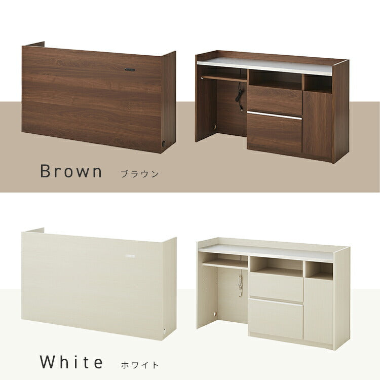 手元を隠す キッチンカウンター ダストボックス 間仕切り 完成品 幅150 ステンレス天板 収納 日本製 ゴミ箱上ラック コンセント付き 食器棚 キッチンボード グレー オーク ブラウン(代引不可)