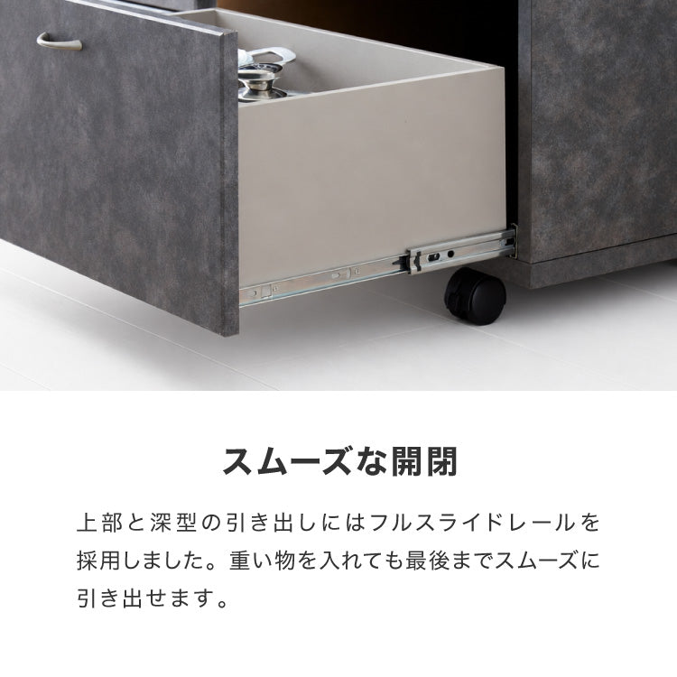 日本製 キッチンカウンター ステンレス天板 大型電子レンジ対応 幅140 スライド棚 コンセント付き キャスター付き 間仕切り 食器棚 一人暮らし 国産 完成品 キッチンボード キッチン収納 大容量(代引不可)