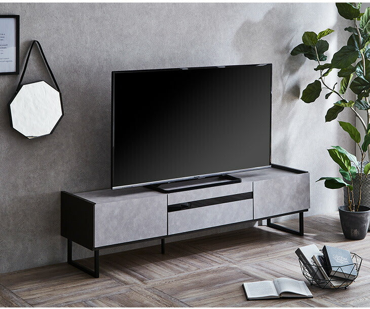 テレビ台 幅150 奥行40 高さ40 完成品 セラミック調 グレー ブラック ガラス 脚付きテレビ台 ローボード テレビボード TV台 TVボード(代引不可)