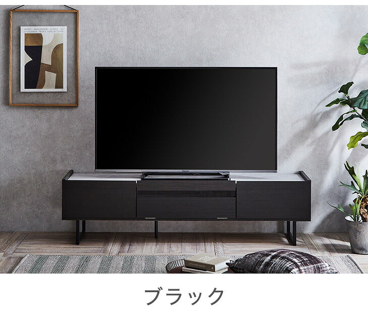 テレビ台 幅150 奥行40 高さ40 完成品 セラミック調 グレー ブラック ガラス 脚付きテレビ台 ローボード テレビボード TV台 TVボード(代引不可)