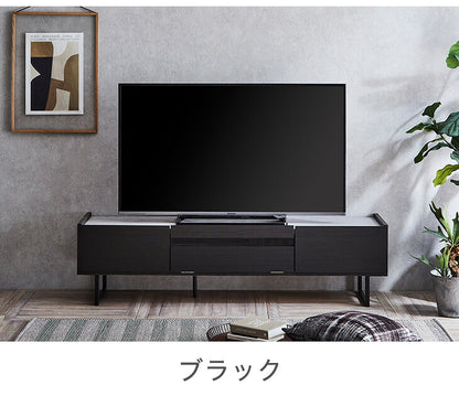 テレビ台 幅150 奥行40 高さ40 完成品 セラミック調 グレー ブラック ガラス 脚付きテレビ台 ローボード テレビボード TV台 TVボード(代引不可)