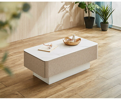 セラミック センターテーブル 引き出し 収納 テーブル 長方形 リビングテーブル おしゃれ ローテーブル シンプル モダン コンパクト 高級感 食卓テーブル 収納棚(代引不可)