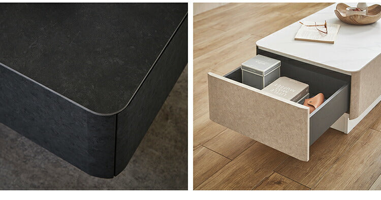 セラミック センターテーブル 引き出し 収納 テーブル 長方形 リビングテーブル おしゃれ ローテーブル シンプル モダン コンパクト 高級感 食卓テーブル 収納棚(代引不可)