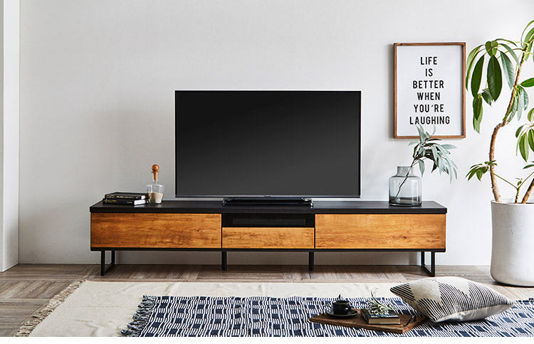 テレビ台 幅210 木製 日本製 完成品 収納 モダン 北欧 おしゃれ ブラウン ナチュラル 背面配線 引き出し ローボード 脚付きテレビ台 テレビボード TV台 TVボード テレビラック 新生活(代引不可)