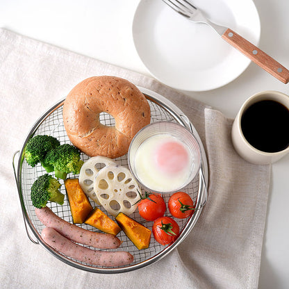 日本製 燕三条 蒸しザルセット お皿のざる&専用スタンドセット 22cm 食洗機対応 ステンレス製 蒸しかご 蒸し皿 蒸し器 せいろ せいろ蒸し器 蒸篭 スチーマー ザル ざる フライパン用 逸品物創
