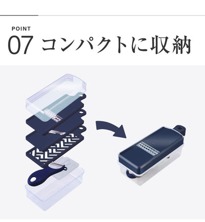 日本製 燕三条 スライサー7点セット 千切り おろし器 ピーラー スライサー 安全ホルダー 収納ケース セット スライサーセット 千切りスライサー ステンレス 逸品物創 A-77723 アーネスト