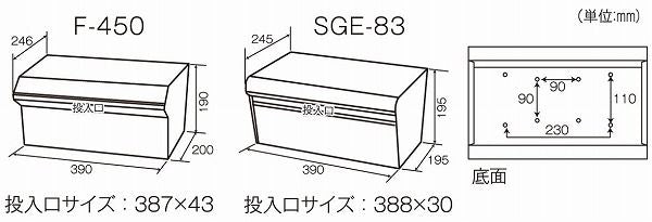 ブロックポスト F-450 ケイジーワイ工業 郵便ポスト 郵便受け 前入後出(代引不可)