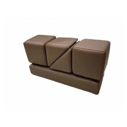 PLAYクッション+ ベーシック こげ茶 ワントーン 四角形2個 三角形2個 長方形1個 積み木 玩具 収納 汚れにくい 抗菌 ウレタン(代引不可)