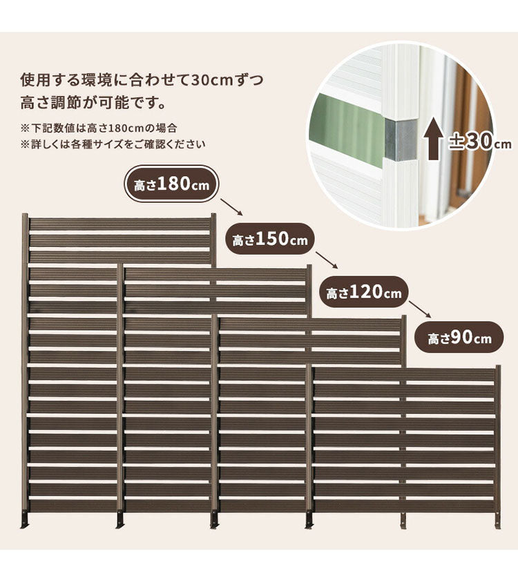 アルミフェンス 幅120cm 目隠しフェンス 目隠し 間仕切り 連結 ボーダーフェンス フェンス ボーダータイプ 高さ調節可能 アルミ エクステリア 柵 屋外 パーテーション おしゃれ(代引不可)