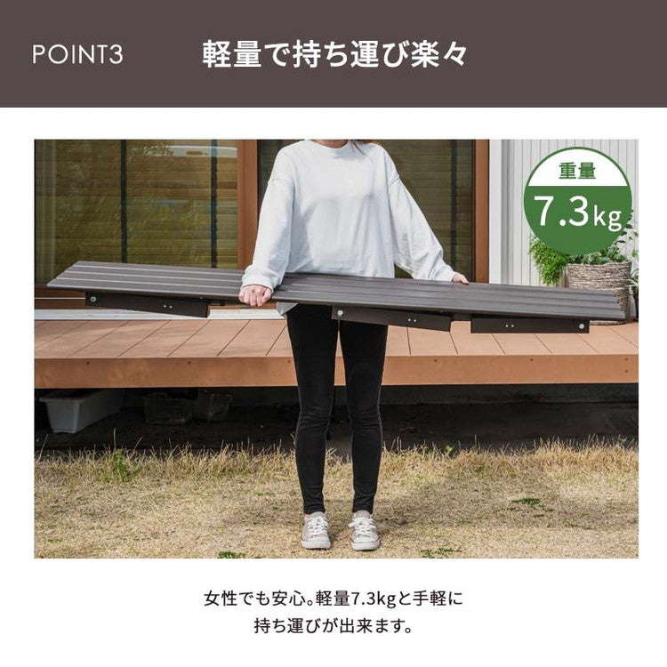 【5%OFF】ベンチ アルミベンチ 幅180cm アルミ 縁台 長椅子 椅子 1段 踏み台 アルミ踏み台 ステップ台 ステップ アルミステップ台(代引不可)