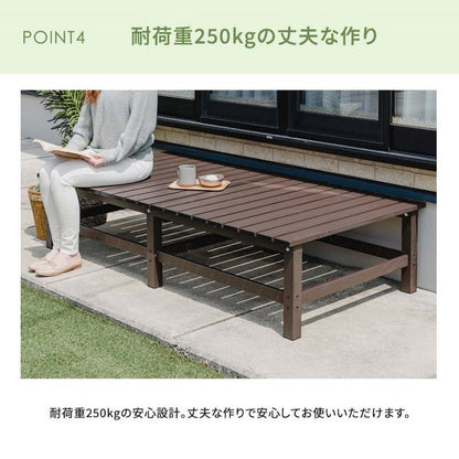 アルミデッキ 縁台 幅180cm 連結金具付属 アルミ縁台 ガーデンベンチ ガーデンベンチ 縁台 ぬれ縁台 長椅子 椅子 庭 ベランダ ガーデンニング 踏み台(代引不可)