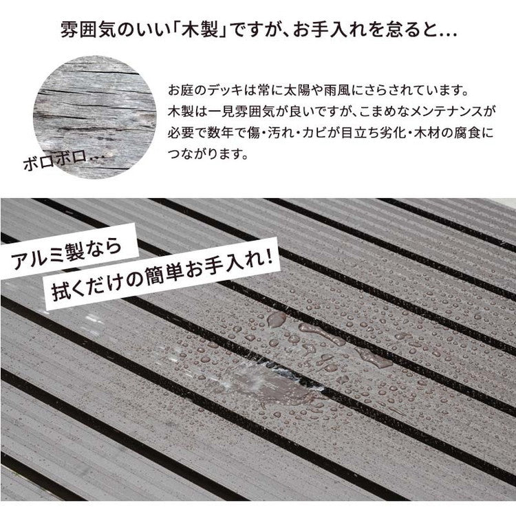 【5%OFF】アルミデッキ 縁台 幅90cm 連結金具付属 アルミ縁台 ガーデンベンチ ガーデンベンチ 縁台 ぬれ縁台 長椅子 椅子 庭 ベランダ ガーデンニング 踏み台(代引不可)