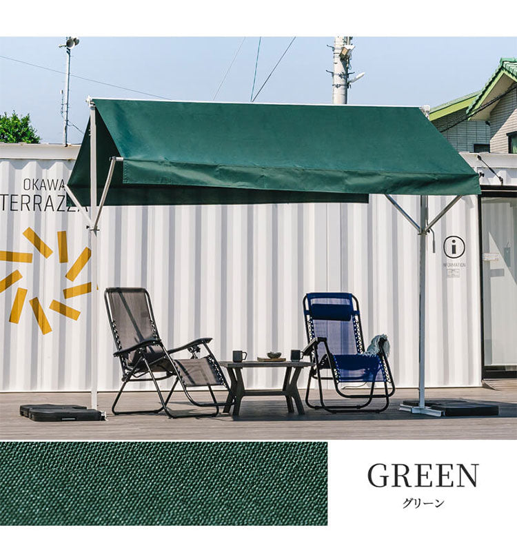 オーニングテント 自立式 幅390cm 撥水加工 折りたたみ 手動 白フレーム 折り畳み 伸縮 日除けテント 日除けシェード サンシェード スクリーン 日よけ 雨よけ ベランダ レストラン カフェ 露店(代引不可)