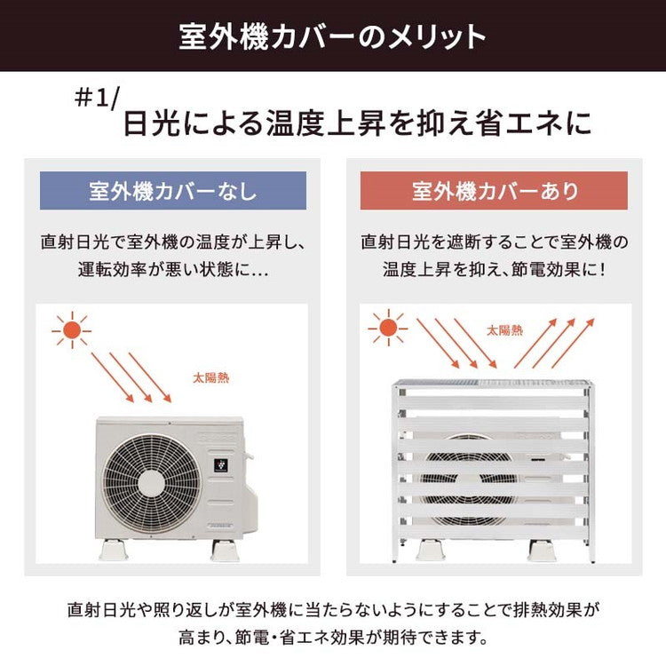 アルミ製 エアコン室外機カバー カルサイト Mサイズ 幅94cm エアコンカバー クーラーカバー 室外機 日よけ カバー 室外機カバー アルミ ベランダ 日よけカバー(代引不可)