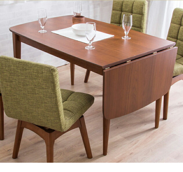 ダイニングテーブル 北欧 テーブル 木製 伸長式 伸縮 幅120-160cm ウォールナット ナチュラル バタフライテーブル 木目 食卓用 【テーブル単品】 (代引不可)