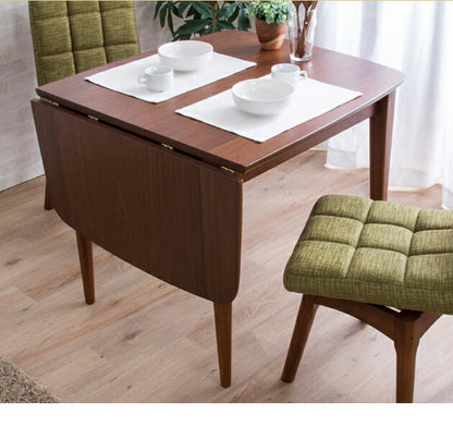 ダイニングテーブル 北欧 テーブル 木製 伸長式 伸縮 幅80-120cmウォールナット ナチュラル バタフライテーブル 木目 食卓用 【テーブル単品】 (代引不可)