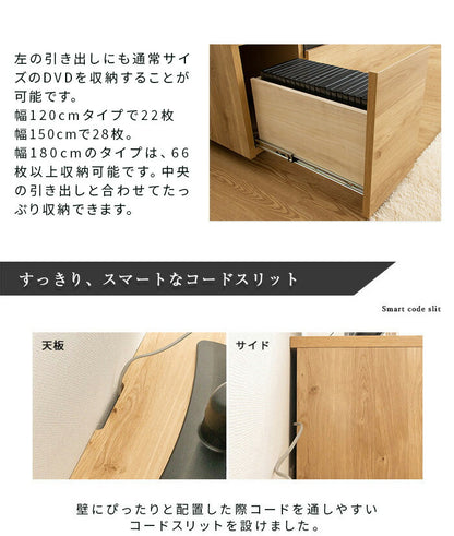 テレビ台 国産 180cm 完成品 デイジー テレビボード テレビラック ローボード 収納 棚 TV台 TVボード 日本製 配線スマート 木製(代引不可)