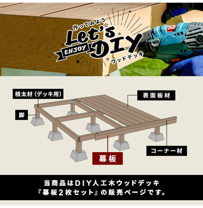 幕板 人工木デッキ用 [2枚] 200×12cm 側面板 ガーデニング テラス ベランダ ウッドデッキ DIY 人工木 おしゃれ キット 庭 デッキ ガーデンデッキ ステージ 縁台 エクステリア 組立 部材 板材 水洗い(代引不可)