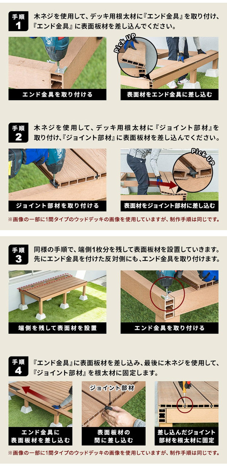 デッキ 人工木 [200×90.8cm] 人工木デッキ ガーデニング テラス 簡易タイプ DIY キット 庭 ガーデンデッキ ステージ 縁台 エクステリア オープンテラス 組み立て DIYセット 水洗いOK 高さ20~60cm(代引不可)
