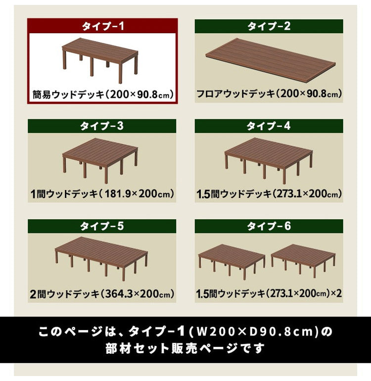 デッキ 人工木 [200×90.8cm] 人工木デッキ ガーデニング テラス 簡易タイプ DIY キット 庭 ガーデンデッキ ステージ 縁台 エクステリア オープンテラス 組み立て DIYセット 水洗いOK 高さ20~60cm(代引不可)