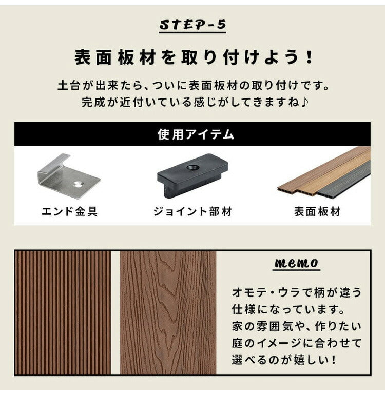 フロアデッキ DIY 人工木デッキ [200×90.8cm] 樹脂製 ガーデニング テラス DIYセット キット 庭 デッキ オープンテラス ガーデン ガーデンデッキ ステージ 縁台 エクステリア 組み立て 水洗いK(代引不可)