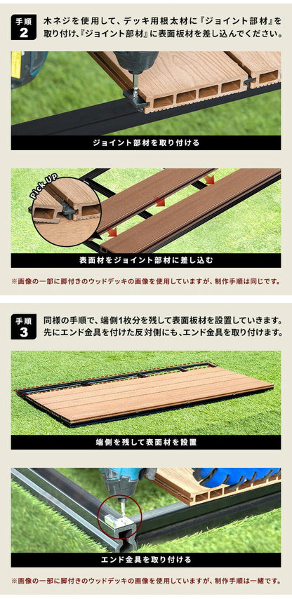 フロアデッキ DIY 人工木デッキ [200×90.8cm] 樹脂製 ガーデニング テラス DIYセット キット 庭 デッキ オープンテラス ガーデン ガーデンデッキ ステージ 縁台 エクステリア 組み立て 水洗いK(代引不可)