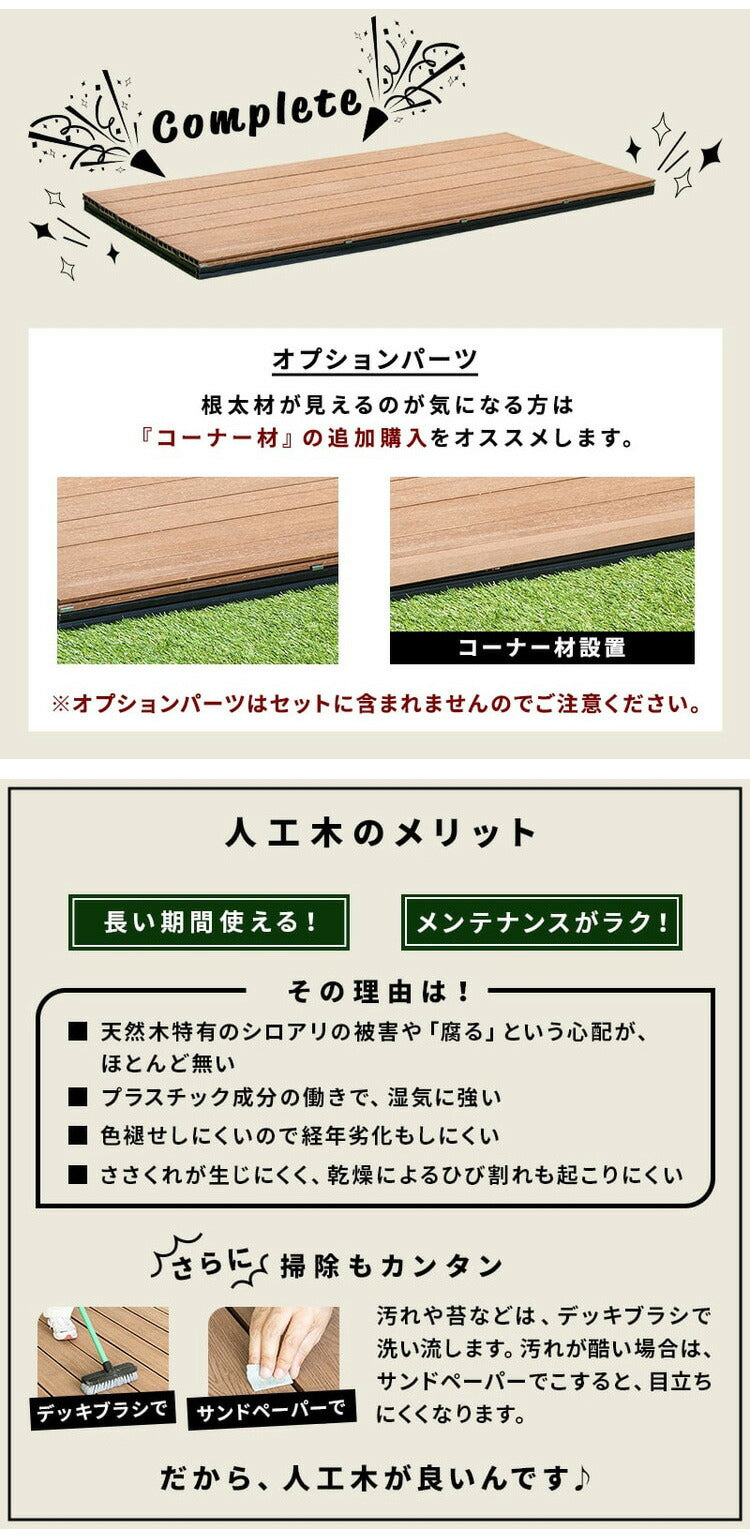 フロアデッキ DIY 人工木デッキ [200×90.8cm] 樹脂製 ガーデニング テラス DIYセット キット 庭 デッキ オープンテラス ガーデン ガーデンデッキ ステージ 縁台 エクステリア 組み立て 水洗いK(代引不可)