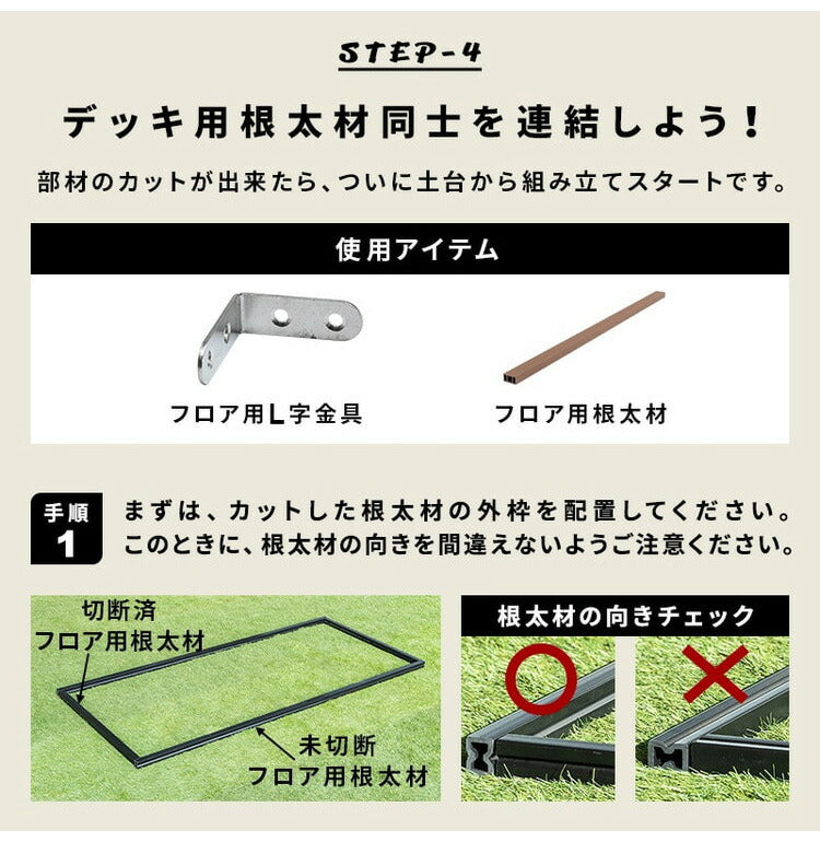 フロアデッキ DIY 人工木デッキ [200×90.8cm] 樹脂製 ガーデニング テラス DIYセット キット 庭 デッキ オープンテラス ガーデン ガーデンデッキ ステージ 縁台 エクステリア 組み立て 水洗いK(代引不可)