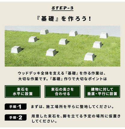 ウッドデッキ 人工木 [181.9×200cm] 1間サイズ 人工木デッキ DIY キット 庭 デッキ ガーデンデッキ テラス バルコニー ステージ 縁台 エクステリア 組み立て DIYセット 高さ20~60cm 水洗いOK(代引不可)