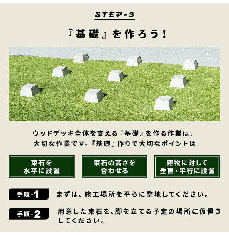 ウッドデッキ 人工木 [364.3×200cm] 2間サイズ 人工木デッキ ガーデニング DIY キット 腐食しない 庭 デッキ ガーデンデッキ ステージ 縁台 エクステリア 組み立て DIYセット 高さ20~60cm 水洗いK(代引不可)
