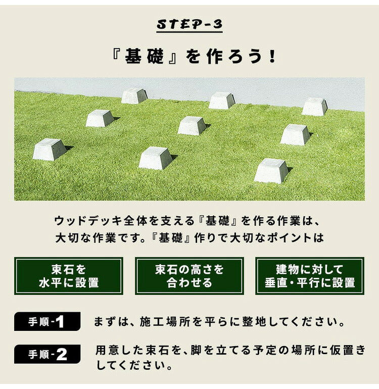 デッキ 人工木 [273.1×200cm] 1.5間サイズ 2セット ガーデニング 人工木デッキ DIY キット 庭 デッキ ガーデンデッキ ステージ 縁台 エクステリア 組み立て DIYセット 高さ20~60cm 水洗いK(代引不可)