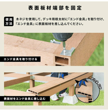 エンド金具 [10個セット] 人工木デッキ用 ガーデニング テラス ベランダ バルコニー ウッドデッキ DIY おしゃれ キット 庭 デッキ ガーデンデッキ ステージ 縁台 エクステリア 組み立て(代引不可)