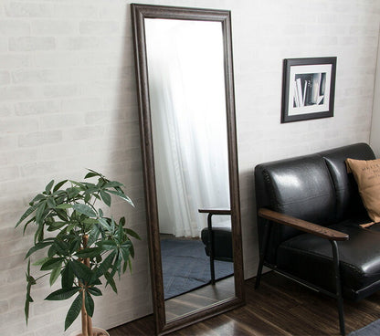 鏡 ミラー 全身 姿見 アンティーク調大型ミラーW60 ホワイト ブラウン ライトブラウン 幅60ビッグミラー 全身鏡 壁掛け(代引不可)