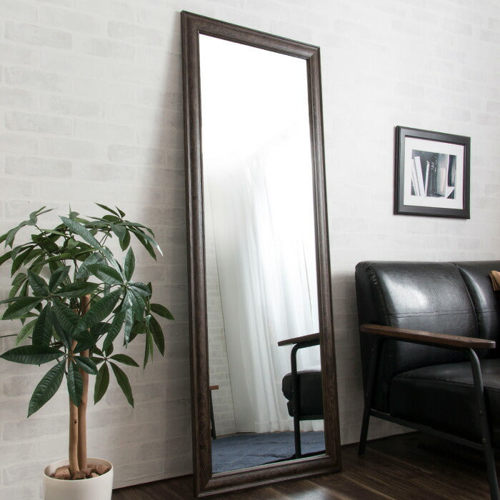 鏡 ミラー 全身 姿見 アンティーク調大型ミラーW60 ホワイト ブラウン ライトブラウン 幅60ビッグミラー 全身鏡 壁掛け(代引不可)