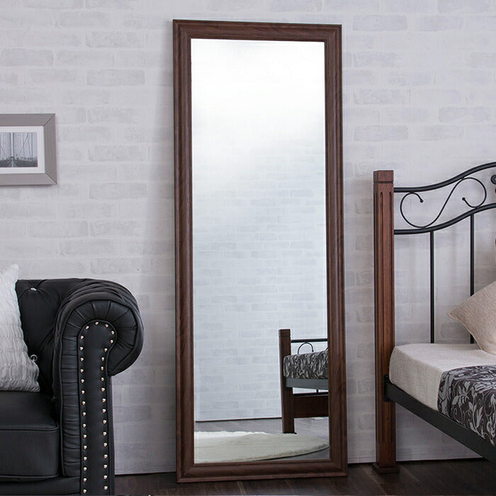 鏡 ミラー 全身 姿見 アンティーク調大型ミラーW60 ホワイト ブラウン ライトブラウン 幅60ビッグミラー 全身鏡 壁掛け(代引不可)