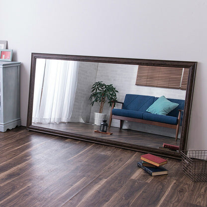 鏡 ミラー 全身 姿見 アンティーク調大型ミラーW90 ホワイト ブラウン ライトブラウン 幅90ビッグミラー 全身鏡 壁掛け(代引不可)