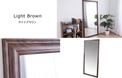 鏡 ミラー 全身 姿見 アンティーク調大型ミラーW90 ホワイト ブラウン ライトブラウン 幅90ビッグミラー 全身鏡 壁掛け(代引不可)