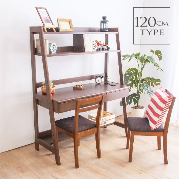 2wayパソコンデスク 幅120cm ガレア 収納棚付き 引き出し付き 天然木 木製デスク ワークデスク PCデスク 机 デスク テレビ台(代引不可)