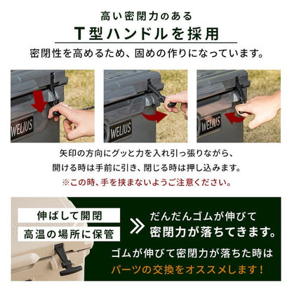 ハードクーラーボックス 42.6L 1年保証 6日間0度をキープする高い保冷力 優れた耐久性 クーラーボックス クーラーBOX 釣り キャンプ BBQ バーベキュー 運動会 海水浴 アウトドア スポーツ(代引不可)