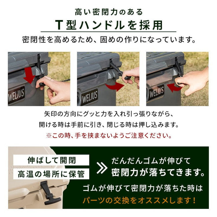 ハードクーラーボックス 33.1L 1年保証 6日間0度をキープする高い保冷力 優れた耐久性 クーラーボックス クーラーBOX 釣り キャンプ BBQ バーベキュー 運動会 海水浴 アウトドア スポーツ(代引不可)