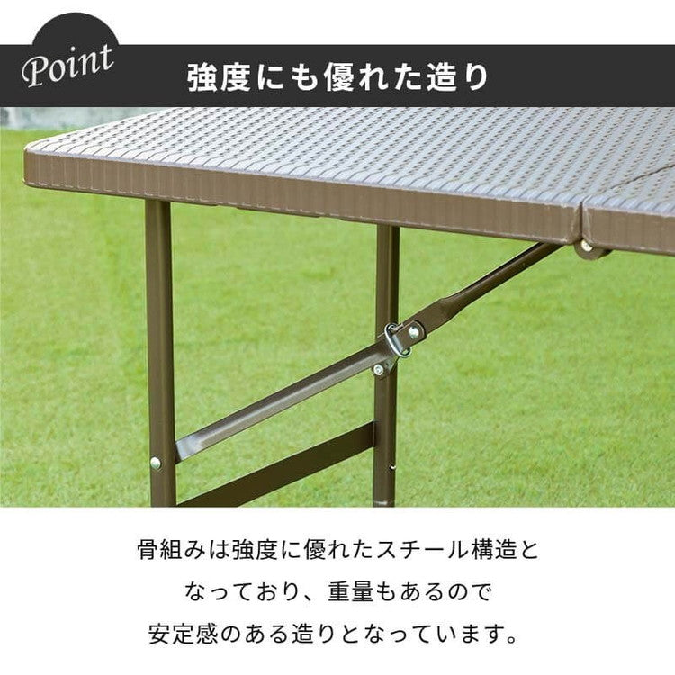ラタン調 折りたたみ ガーデンテーブル マカティ 幅122cm 折りたたみテーブル 屋外 アウトドア テーブル ベランダ テラス 折り畳み コンパクト ガーデンファニチャー(代引不可)